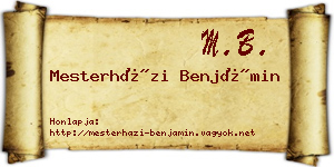 Mesterházi Benjámin névjegykártya