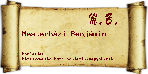 Mesterházi Benjámin névjegykártya